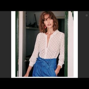 Sézane lace button down top
